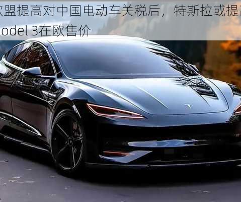 欧盟提高对中国电动车关税后，特斯拉或提高Model 3在欧售价