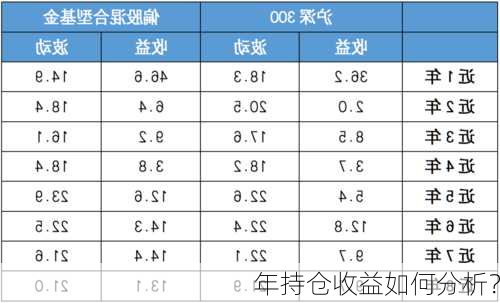 年持仓收益如何分析？