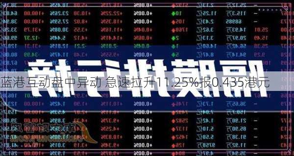 蓝港互动盘中异动 急速拉升11.25%报0.435港元