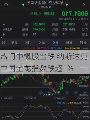 热门中概股普跌 纳斯达克中国金龙指数跌超1%