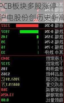 PCB板块多股涨停沪电股份创历史新高