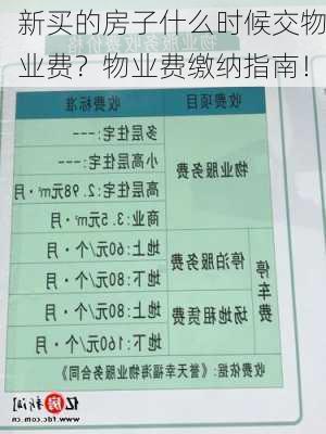 新买的房子什么时候交物业费？物业费缴纳指南！