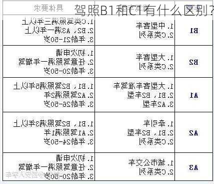 驾照B1和C1有什么区别？