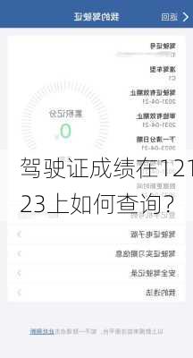 驾驶证成绩在12123上如何查询？