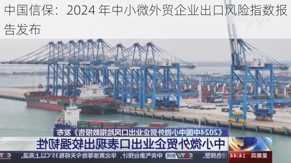 中国信保：2024 年中小微外贸企业出口风险指数报告发布