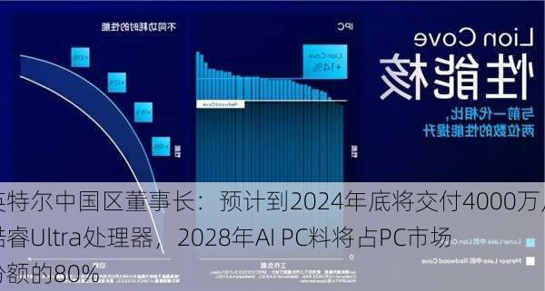 英特尔中国区董事长：预计到2024年底将交付4000万片酷睿Ultra处理器，2028年AI PC料将占PC市场份额的80%