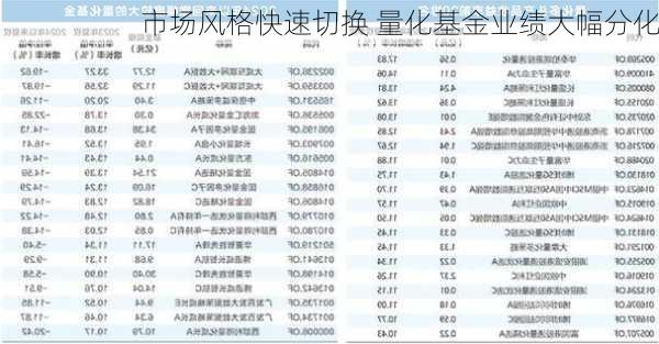 市场风格快速切换 量化基金业绩大幅分化