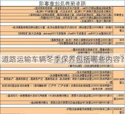 道路运输车辆冬季保养包括哪些内容？