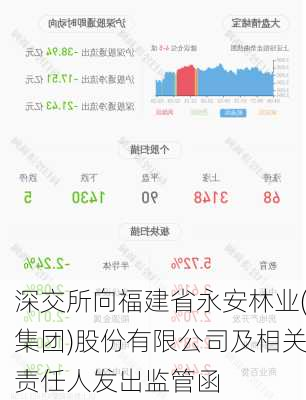 深交所向福建省永安林业(集团)股份有限公司及相关责任人发出监管函