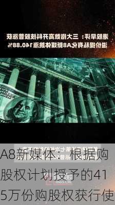 A8新媒体：根据购股权计划授予的415万份购股权获行使