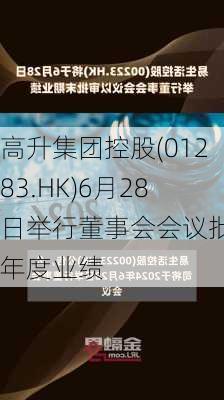 高升集团控股(01283.HK)6月28日举行董事会会议批准年度业绩