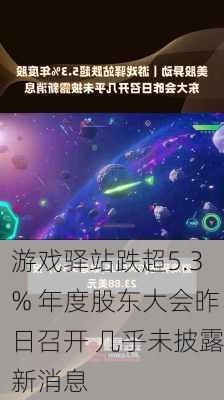 游戏驿站跌超5.3% 年度股东大会昨日召开 几乎未披露新消息