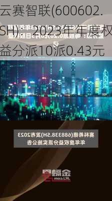 云赛智联(600602.SH)：2023年年度权益分派10派0.43元