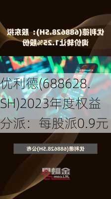 优利德(688628.SH)2023年度权益分派：每股派0.9元