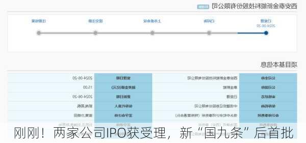 刚刚！两家公司IPO获受理，新“国九条”后首批