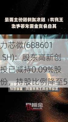 力芯微(688601.SH)：股东高新创投已减持0.09%股份，持股比例降至5%