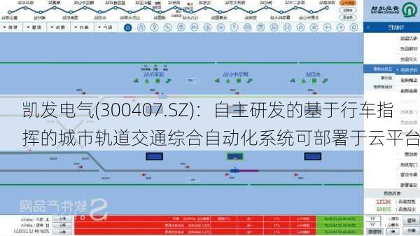 凯发电气(300407.SZ)：自主研发的基于行车指挥的城市轨道交通综合自动化系统可部署于云平台