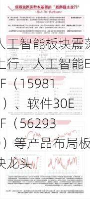 人工智能板块震荡上行，人工智能ETF（159819）、软件30ETF（562930）等产品布局板块龙头