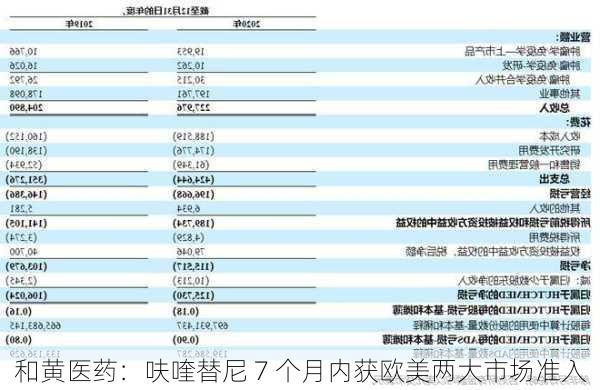 和黄医药：呋喹替尼 7 个月内获欧美两大市场准入