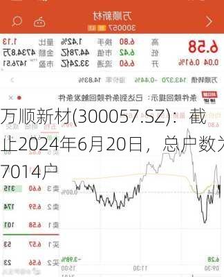 万顺新材(300057.SZ)：截止2024年6月20日，总户数为37014户