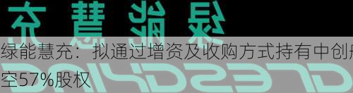 绿能慧充：拟通过增资及收购方式持有中创航空57%股权