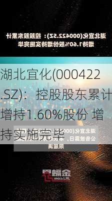 湖北宜化(000422.SZ)：控股股东累计增持1.60%股份 增持实施完毕