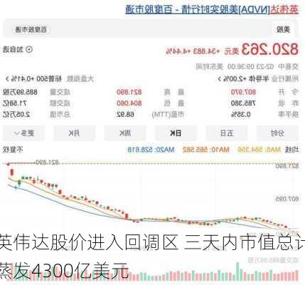 英伟达股价进入回调区 三天内市值总计蒸发4300亿美元