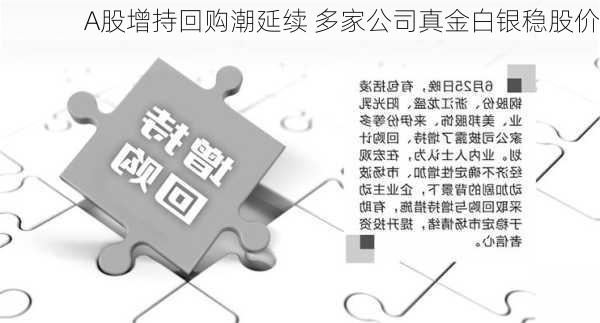 A股增持回购潮延续 多家公司真金白银稳股价