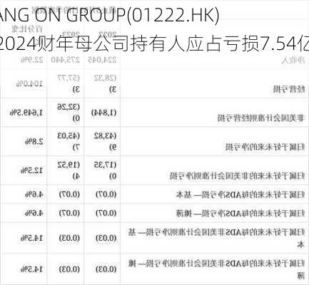 WANG ON GROUP(01222.HK)：2024财年母公司持有人应占亏损7.54亿港元