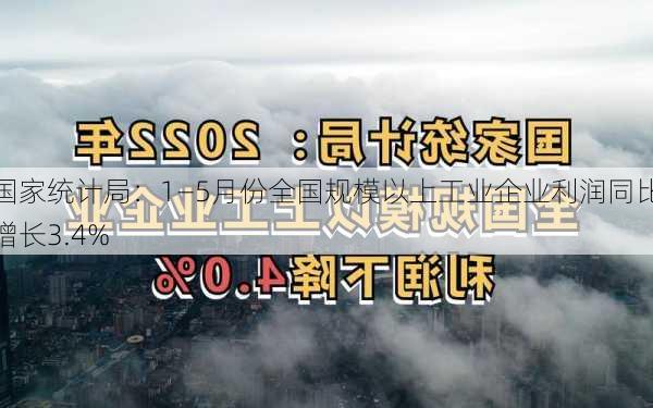 国家统计局：1—5月份全国规模以上工业企业利润同比增长3.4%