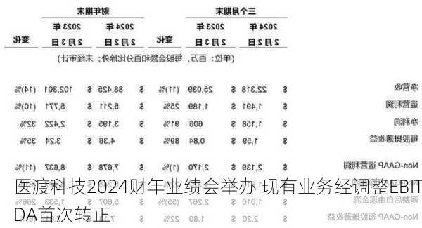 医渡科技2024财年业绩会举办 现有业务经调整EBITDA首次转正