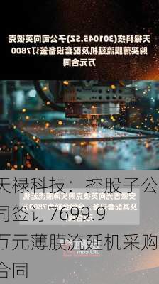 天禄科技：控股子公司签订7699.9万元薄膜流延机采购合同