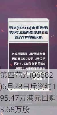 第四范式(06682)6月28日斥资约195.47万港元回购3.68万股