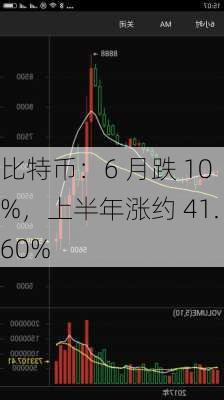 比特币：6 月跌 10%，上半年涨约 41.60%