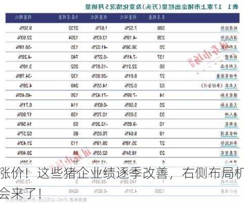 涨价！这些猪企业绩逐季改善，右侧布局机会来了！