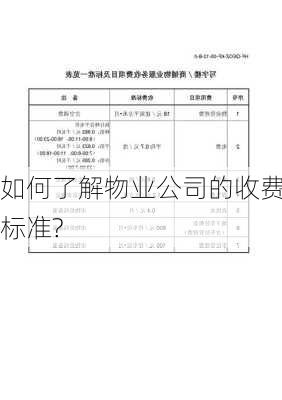 如何了解物业公司的收费标准?