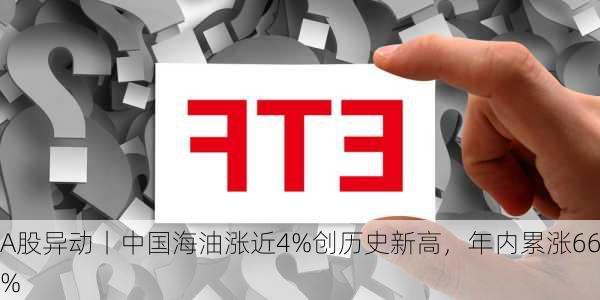 A股异动丨中国海油涨近4%创历史新高，年内累涨66%