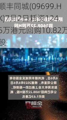 顺丰同城(09699.HK)7月2日耗资124.5万港元回购10.82万股