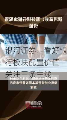 银河证券：看好银行板块配置价值 关注三条主线