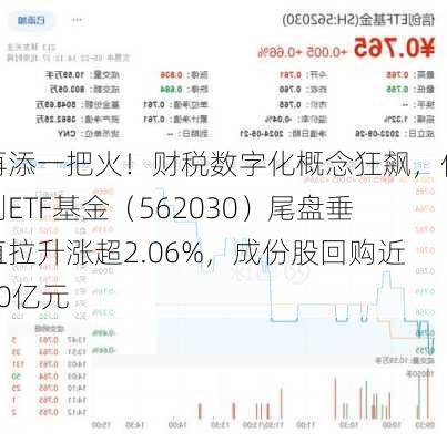 再添一把火！财税数字化概念狂飙，信创ETF基金（562030）尾盘垂直拉升涨超2.06%，成份股回购近20亿元