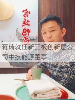 蒋琦就任新三板创新层公司中技能源董事