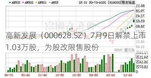 高新发展（000628.SZ）7月9日解禁上市1.03万股，为股改限售股份