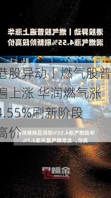 港股异动丨燃气股普遍上涨 华润燃气涨4.55%刷新阶段高价