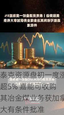 泰克资源盘初一度涨超5% 嘉能可收购其冶金煤业务获加拿大有条件批准