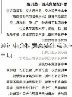 通过中介租房需要注意哪些事项？