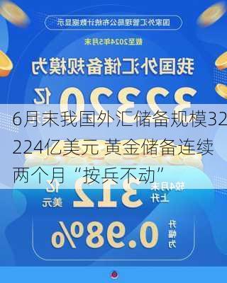 6月末我国外汇储备规模32224亿美元 黄金储备连续两个月“按兵不动”