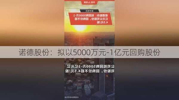 诺德股份：拟以5000万元-1亿元回购股份