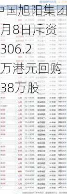 中国旭阳集团7月8日斥资1306.22万港元回购438万股