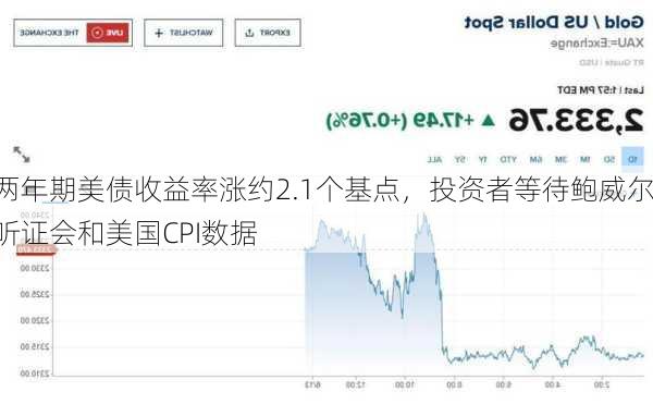 两年期美债收益率涨约2.1个基点，投资者等待鲍威尔听证会和美国CPI数据