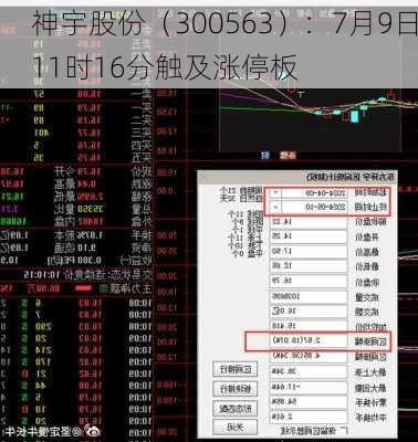 神宇股份（300563）：7月9日11时16分触及涨停板